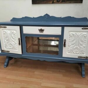 Móvel Cristaleira Aparador com vitrine Vintage antos 70 restaurado
